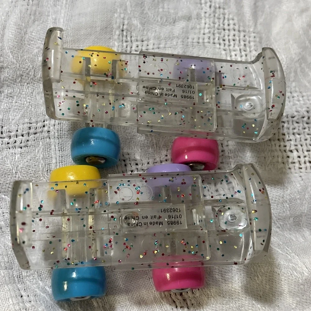 Build A Bear Sparkle Roller Skates Rainbow Pastel Glitter Shoes